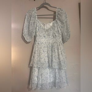 Medium Altar’d State Blue and White Floral Dress